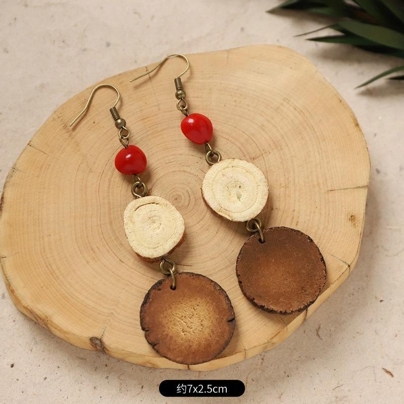 Original Design Traditional Chinese Medicine Plant Earrings Retro Literature Natural Fruit Handmade Long Earrings Women