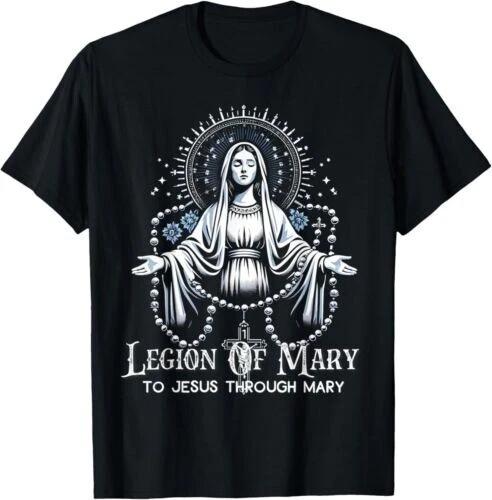 NEW LIMITED Legion Of Mary To Jesus Our Through Mary Lady Catholic T-Shirt M