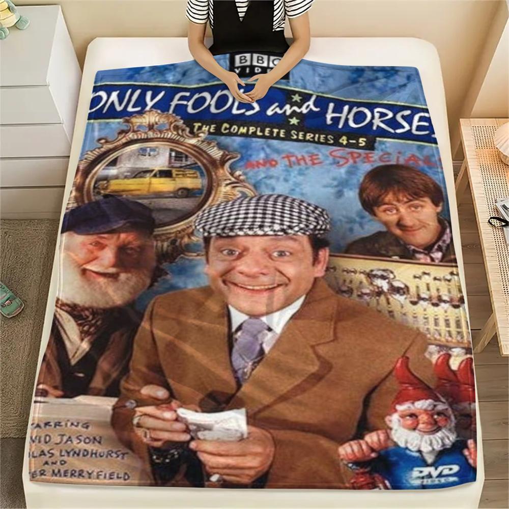 

1 шт. Фланелевое одеяло с принтом Fools&Horses, Высококачественное, Удобное для всех сезонов, Домашний декор, Тепло и уют, Идеально для рождественских подарков103 80cm x 120cm
