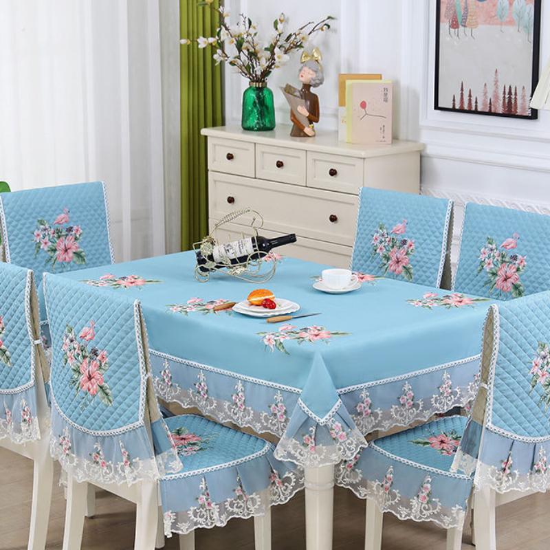 Household Lace Cotton Tablecloth Minimalist Modern Dustproof Tablecloth Chinese Style Machine Washable Cover Cloth 1pcs