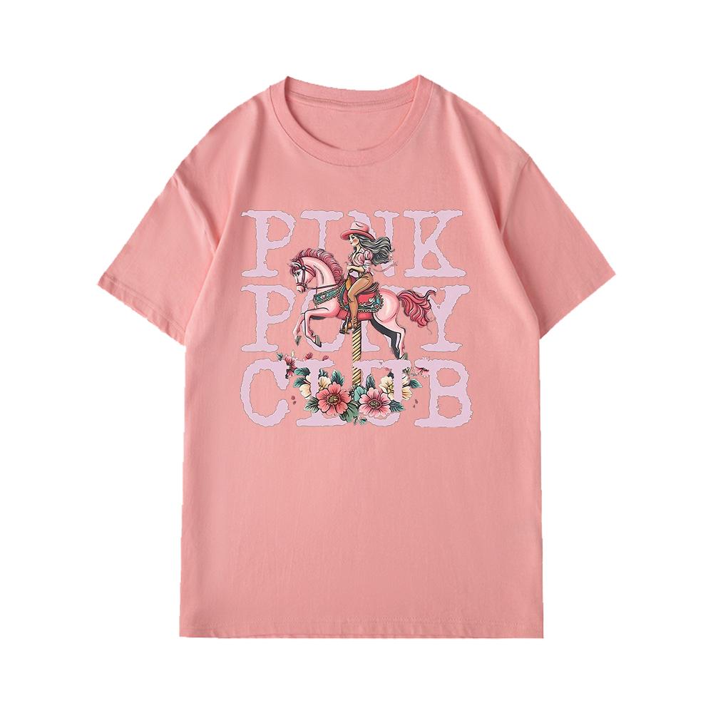Pink Pony Club T-Shirt Summer Casual Cotton T-Shirt Breathable Comfortable Men's T-shirts Oversized Men's Clothing Y2k Clothes