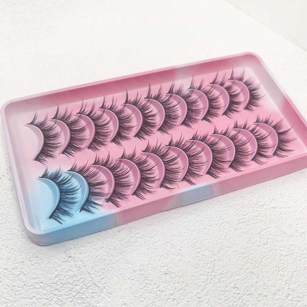Classic Style Dense False Eyelashes, 10 Pairs - Cosplay Barbie European American, Stiff Stem, Natural Look