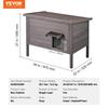 Outdoor Cat House Wooden Feral Cat Shelter with Roof & PVC Door Flaps