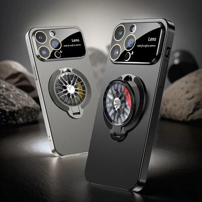 360°-Drehungsgyroskop-Magnetständer-Telefonhülle für iPhone 15 Pro Max 11 12 13 14 Pro Max Große Fensterlinsen-Schutzabdeckung