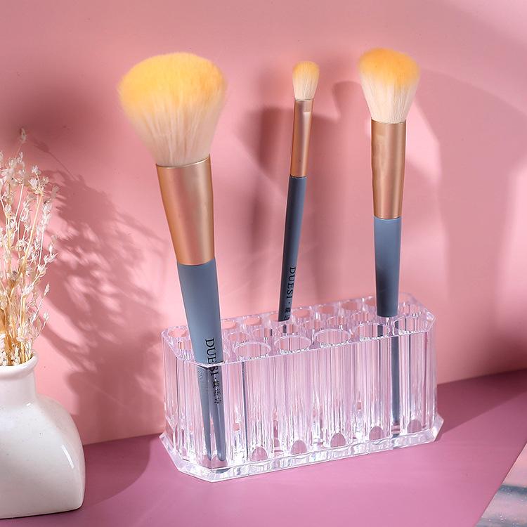 26 Holes Acrylic Nail Brushes Organizer Nail Art Kit Storage Tools Makeup Cosmetics Pen Display Case Holder Stand Showing Shelf