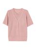Mom's Summer Ice Silk Lace Knit V-Neck Cardigan - Women's Stylish Age-Reducing Short-Sleeve Top
