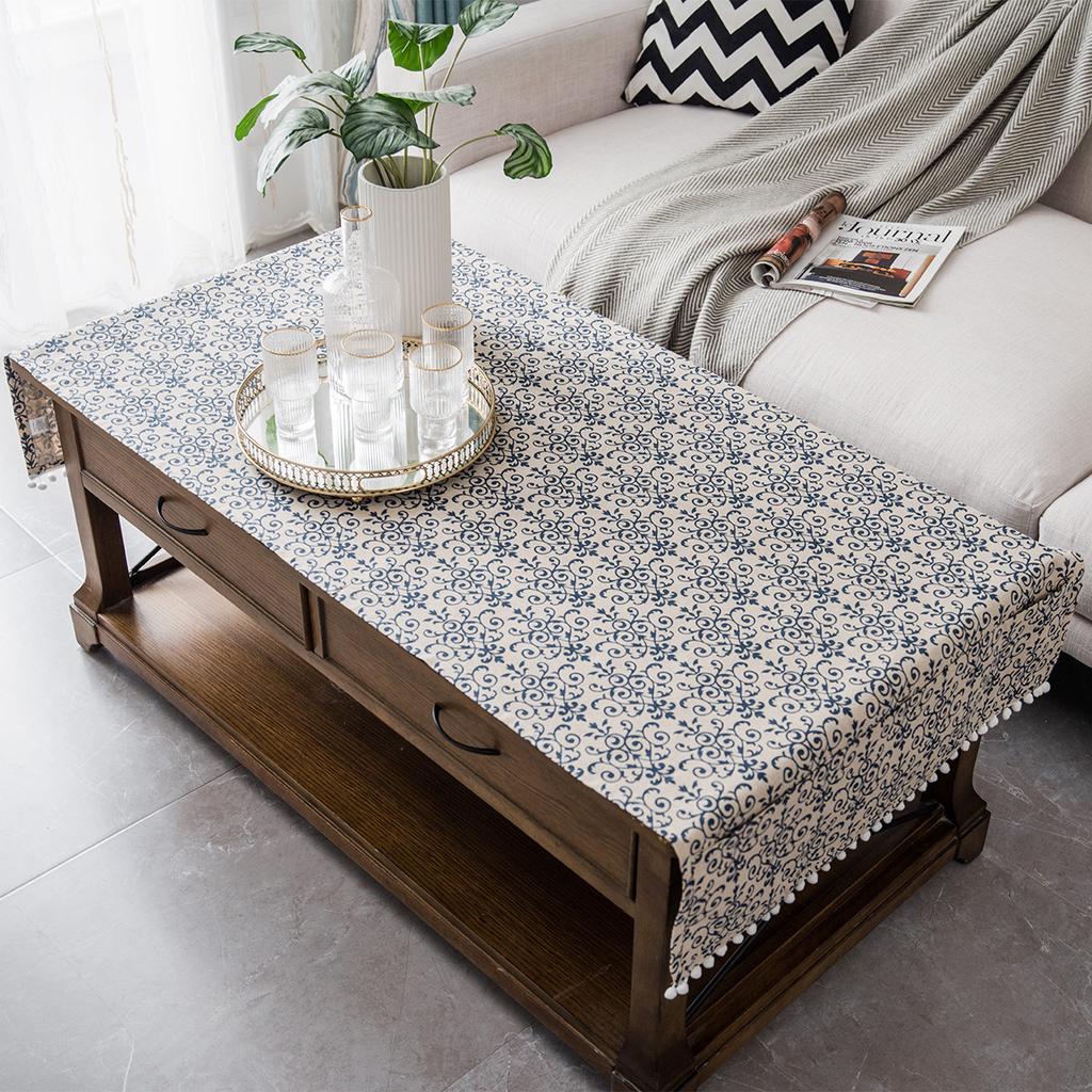 Now Simple Ins Coffee Table Cloth Dining Table Cloth Cotton And Linen Living Room Tv Cabinet Cover Cloth Multi-Purpose Cover Towel Pocket Design