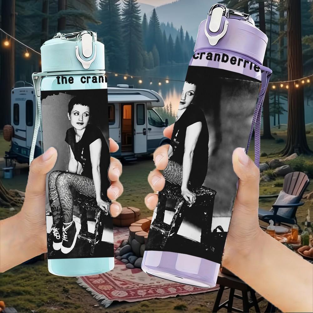 1PC Black Male Portrait A 750ml Sports Water Bottle Leakproof Straw Lid Outdoor Office Home
