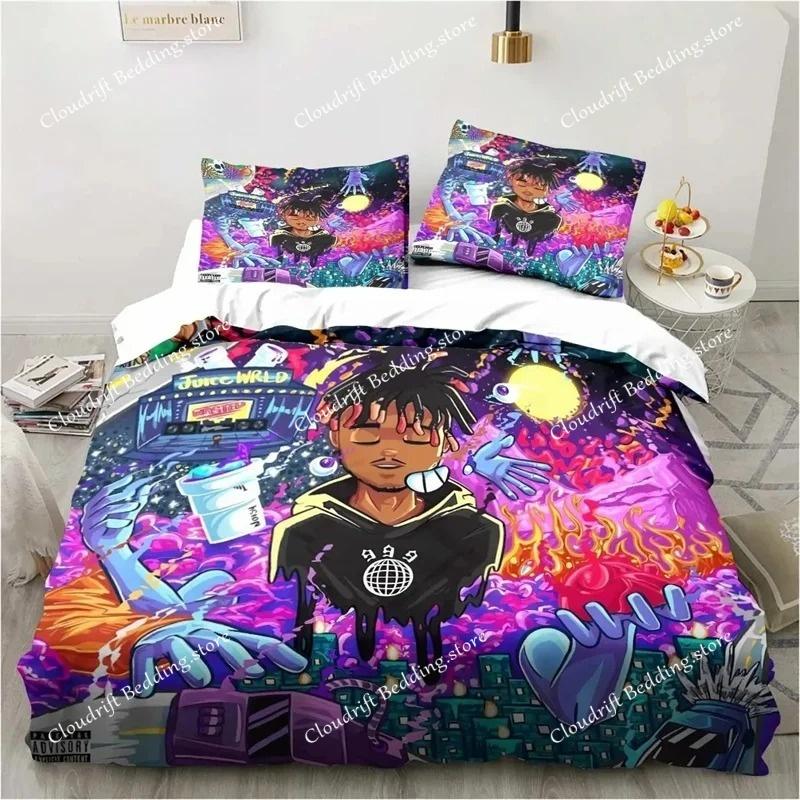Rap Singer J-Juice W-Wrld 3D Print Bedding Set Single Twin Full Queen King Size Bed Set Adult Kid Bedroom Bedding Gift