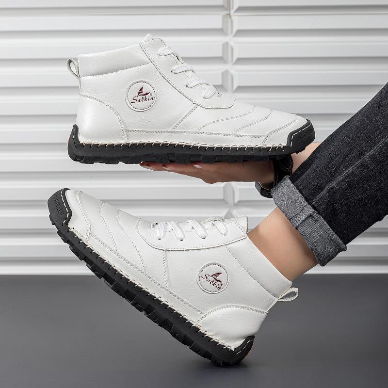 2025 large size men's popular Martin boots lace-up men's boots outdoor short boots casual tooling boots cotton shoes