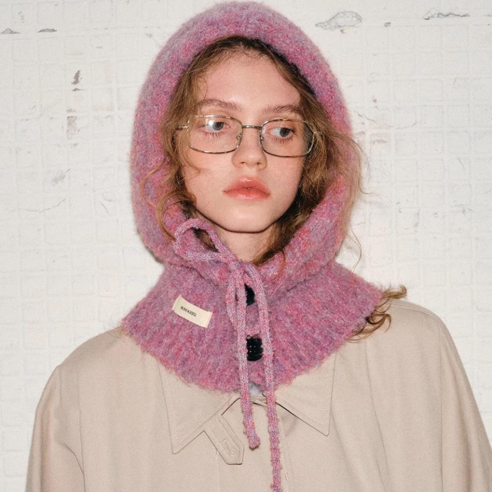 Soft Plu Baroque Hat Scarf One-Piece Sle Anti-Hairy Warm Leisure Casual Knitted Cap for Women Autumn Season Multi-Functional