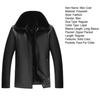 Men Coat Faux Fur Lapel Long Sleeve Faux Leather Jacket Thickened