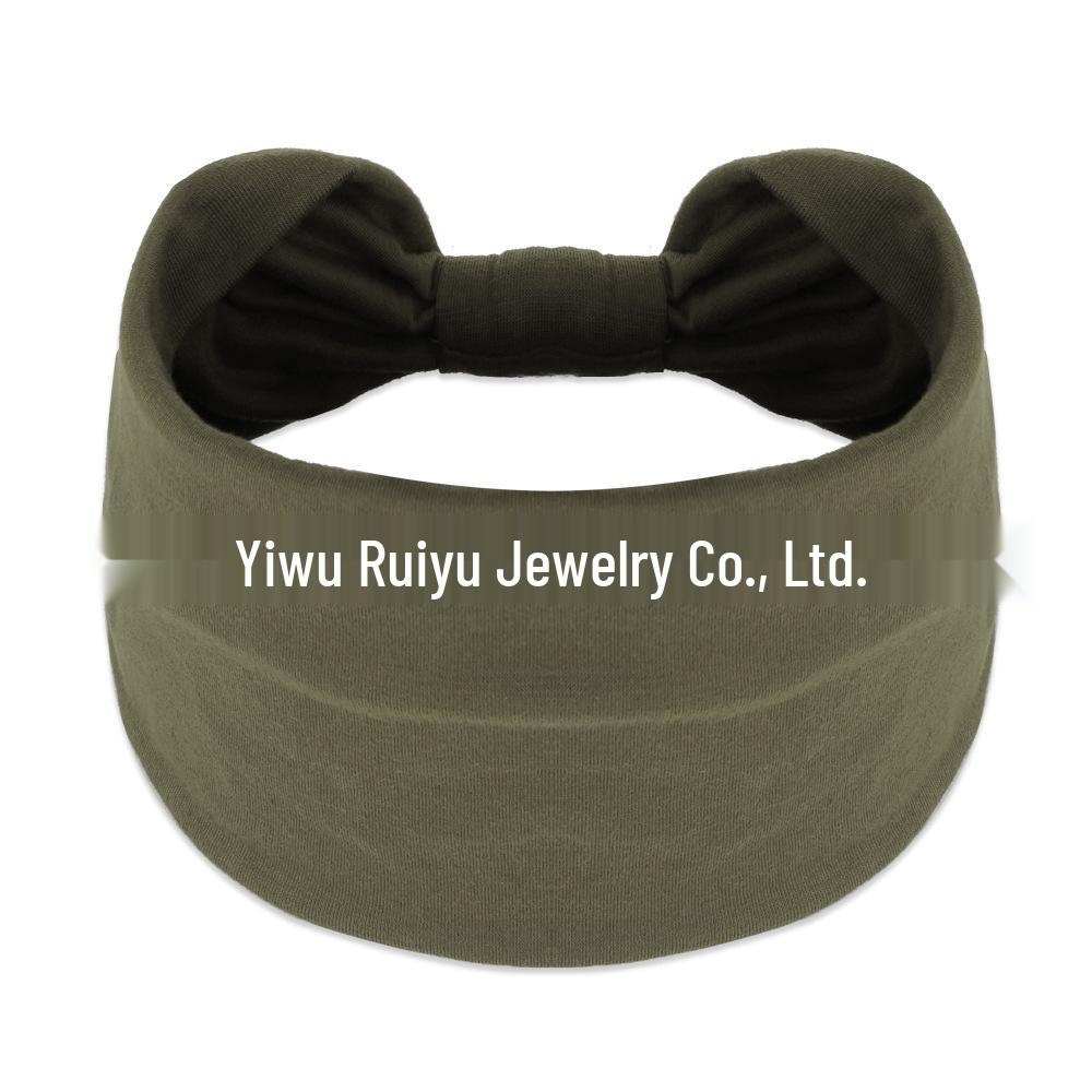 Cross-Border Women's Wide Cotton Elastic Sports Headband