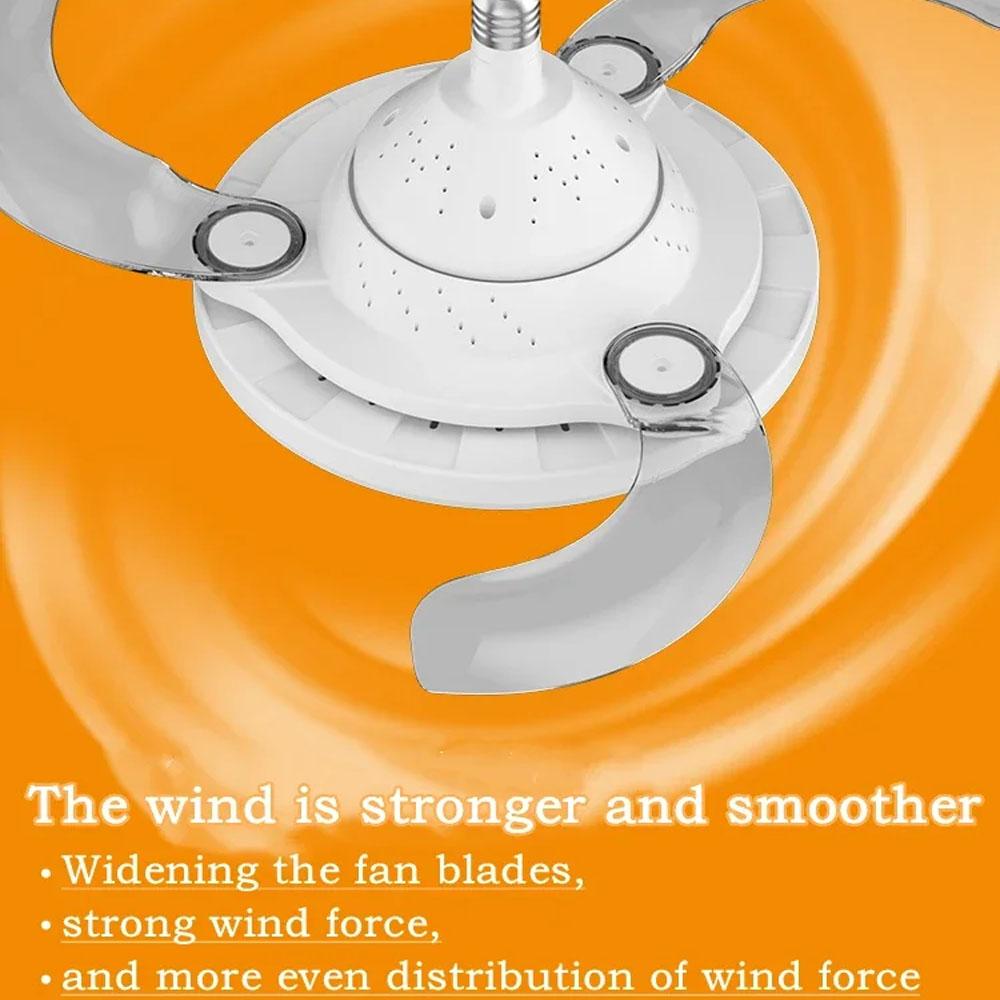 E27 Ceiling Fan with Light Invisible Telescopic Blade Silent Remote Control Dimming Bedroom Home LED Lighting Ceiling Fans New