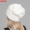 JERYAFUR Women Faux Fur Slouchy Winter Hat, Soft Plush Warm Ladies Beanie Cap for Cold Winter Outdoor Wear