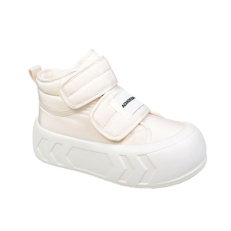 Milk Huhu Bread Cotton Shoes Velcro Platform Short Boots Waterproof and Non-slip Snow Boots