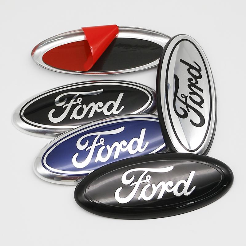 3D Aluminum Car Front Rear Badge Emblem Overlay 14.5cm For Ford Explorer Mondeo Edge Focus Fiesta Kuga Auto Tuning Accessories
