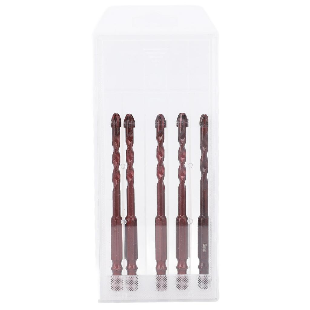 5Pcs Masonry Drill Bits 14in Hex Shank 6mm Concrete Brick Professional High Cobalt Bit Set for
