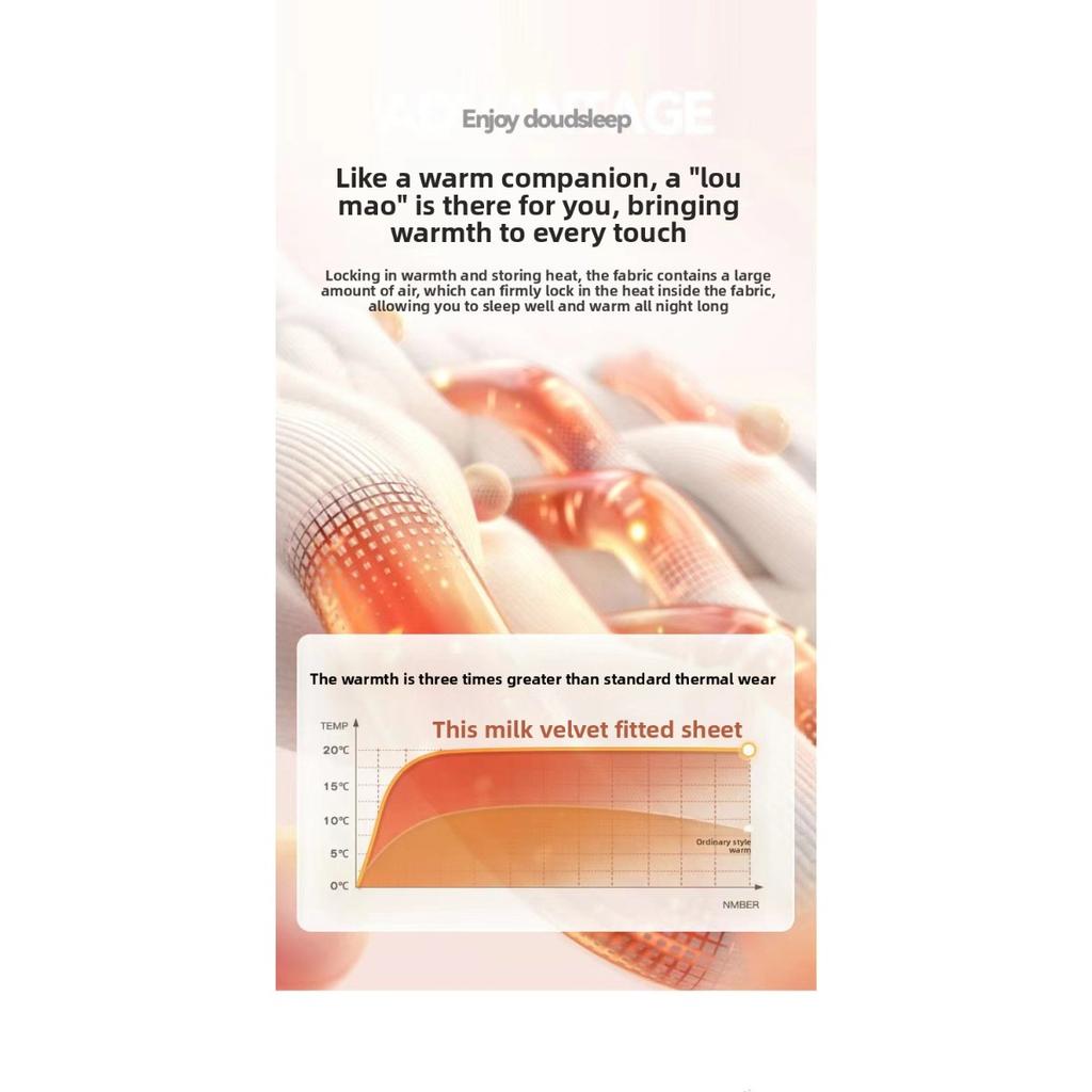 Tafu Velvet Coral Velvet Milk Velvet Bed Sheet with Winter Flannel and Thick Winter Protective Cover