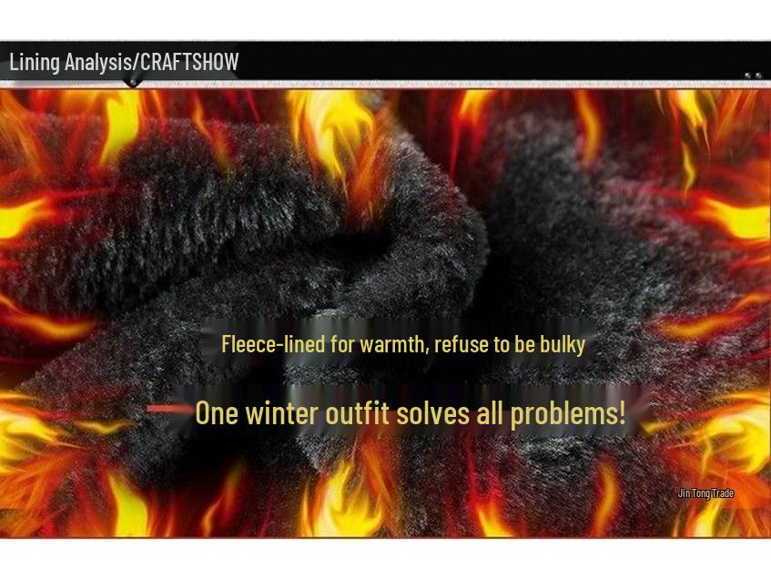 Men's Fleece-Lined Lapel Jacket, Thickened Autumn/Winter Coat for Middle-Aged and Older Men
