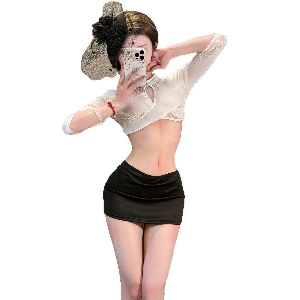 Sex Underwear Sexy Secretary One-piece Uniform Seduction Breasts Passion Suit Hip Skirt Free Qqny Women
