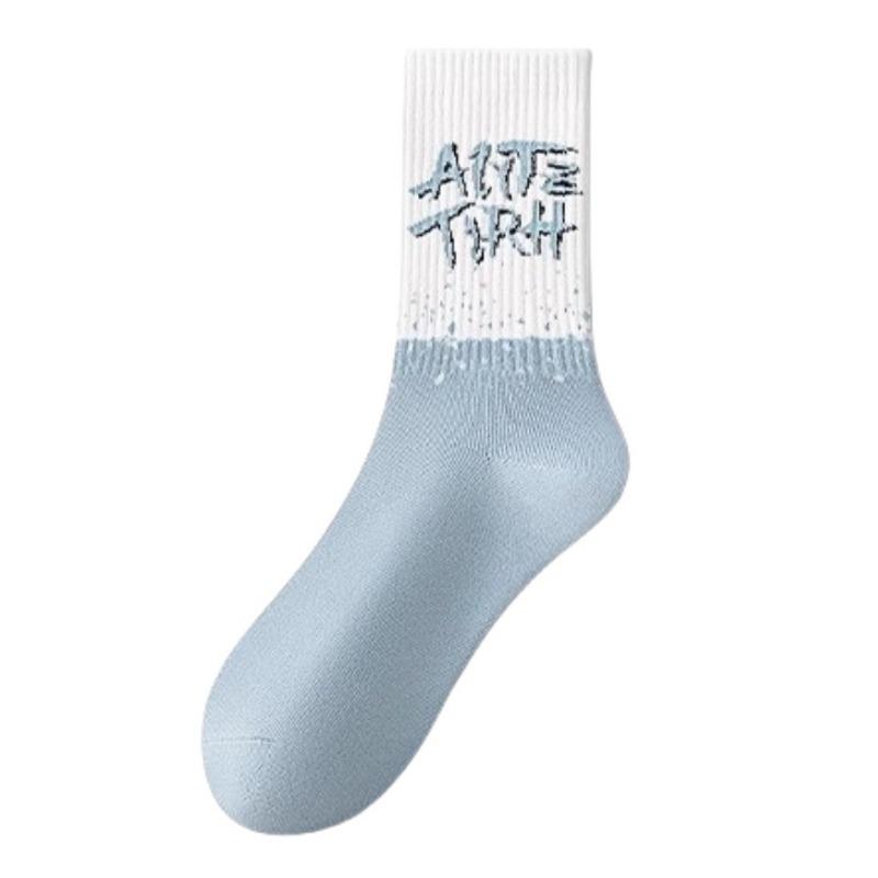 

Men s Spring and Autumn Pure Cotton Tube Deodorizing Youth Basketball Socks 1 pair синий