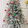 46Pcs Christmas Tree Ornaments Set Red Green White Snowflake Candy Cane Painted Baubles Holiday Home Decor