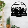 Customizable Metal Swan Sign Outdoor Garden Decor Holiday Gift