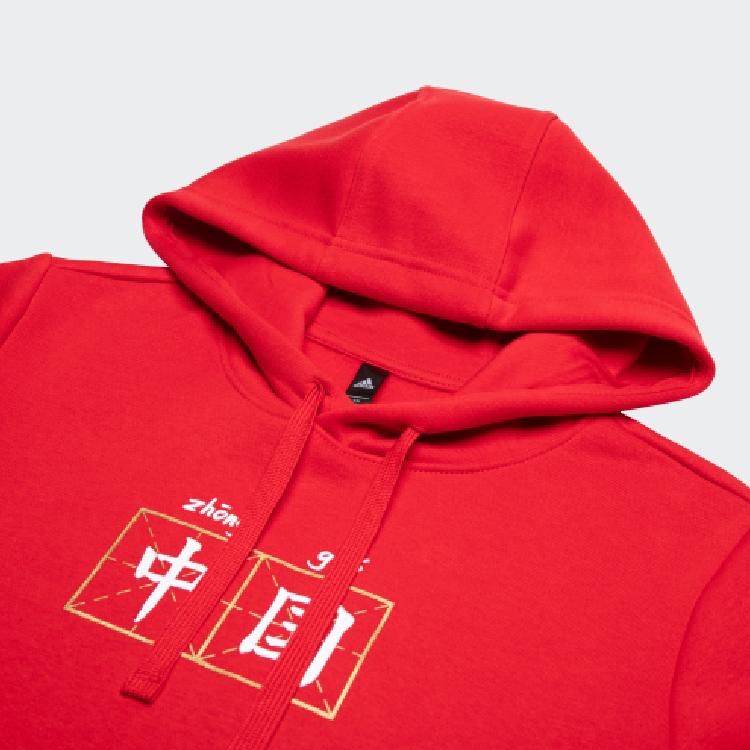 Adidas China Print Casual Sports Hoodie Men Tops Light-Crimson GH7809