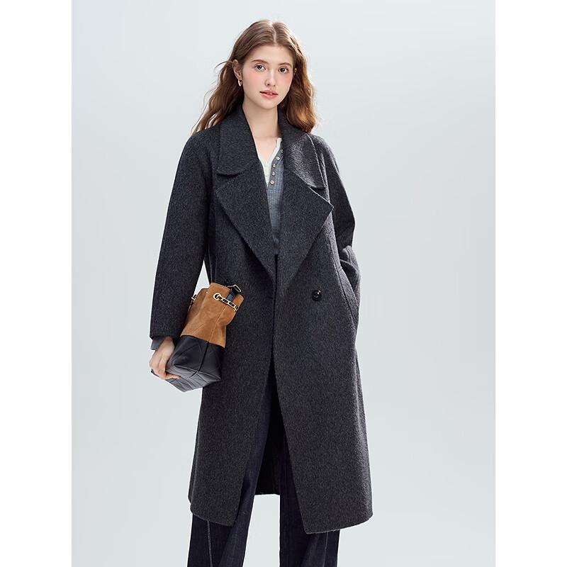 Betu Women's 2025 Winter Pure Wool Structured Overcoat