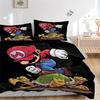 3pcs Super Mario's Epic Battle Printed Quilt Set - Includes 1 Quilt Cover and 2 Pillowcases, Machine Washable - Suitable for All Seasons.C088