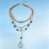 Blue Pendant Necklace Bohemian Style Stack  Beach Choker Fashion Multilayer Necklace  Party Wear