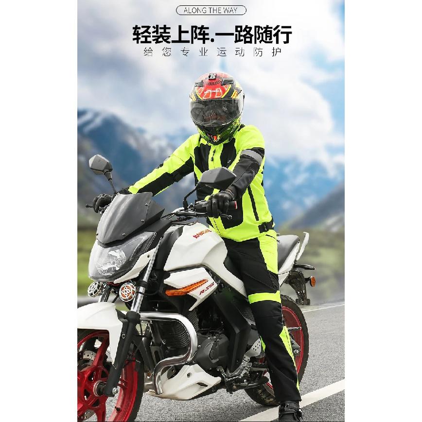 Men Woman Summer Style Breathable Motorcycle Jacket Night High Visible Motorbike Riding Coat with 5pcs Protective pads JK-21