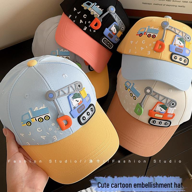 Kids' Cartoon Crane Baseball Cap - Cute Korean Style for Spring & Summer