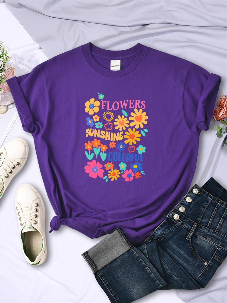 Blumen jeder Art blühen Damen T-Shirts Street Hip Hop Kreativität T-Shirt Kleidung Atmungsaktiv Lässig Damen Kurzarm