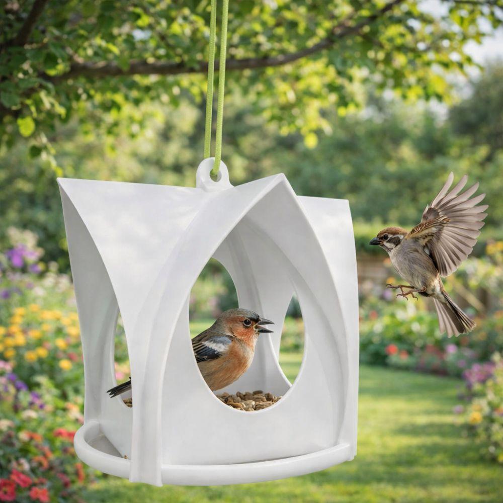 Cottage Style Hanging Bird Feeder Weatherproof Large Capacity Wild Bird Feeders with Stand Bite Resistant Bird Feeder Station