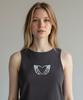 Bonseullipi Bone Heart Sleeveless Top (Brown)