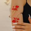 2025 Nuovo Trendy Elegante Bracciale a Manica con Fiore Rosso per Donne Personalità Regolabile Bracciali da Braccio Gioielli Accessori Fascino per Feste