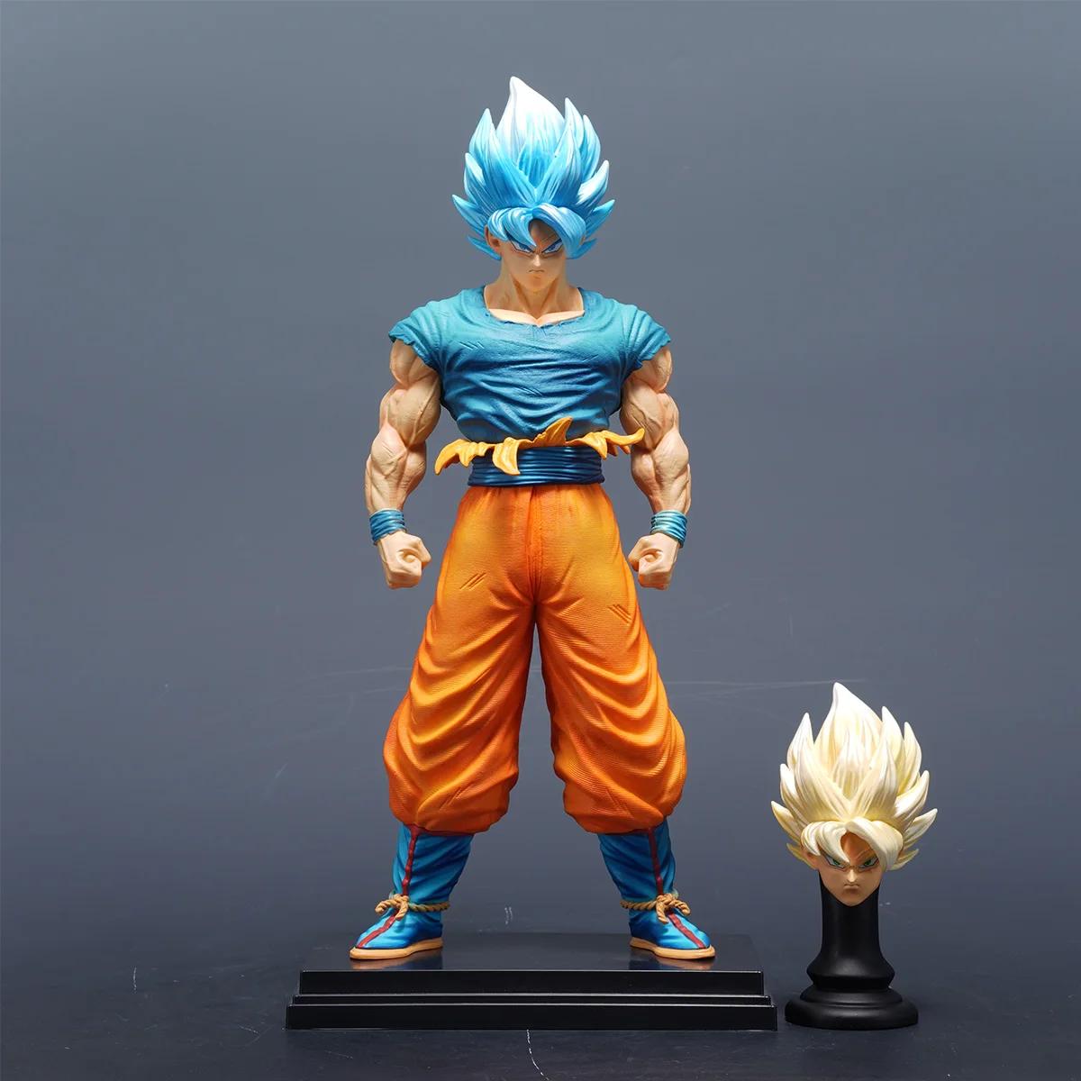 

Dragon Ball Son Goku Figure Replaceable Heads Super Saiyan Blue Action Figures Pvc Statue Collection Model Toys Gifts Z Round Sensory Compression