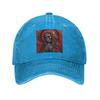 Santa Muerte Saint Death Goth Mexican Muertos Skull Washed Denim Cap Baseball Caps Adjustable Hat Summer Unisex Baseball Hats