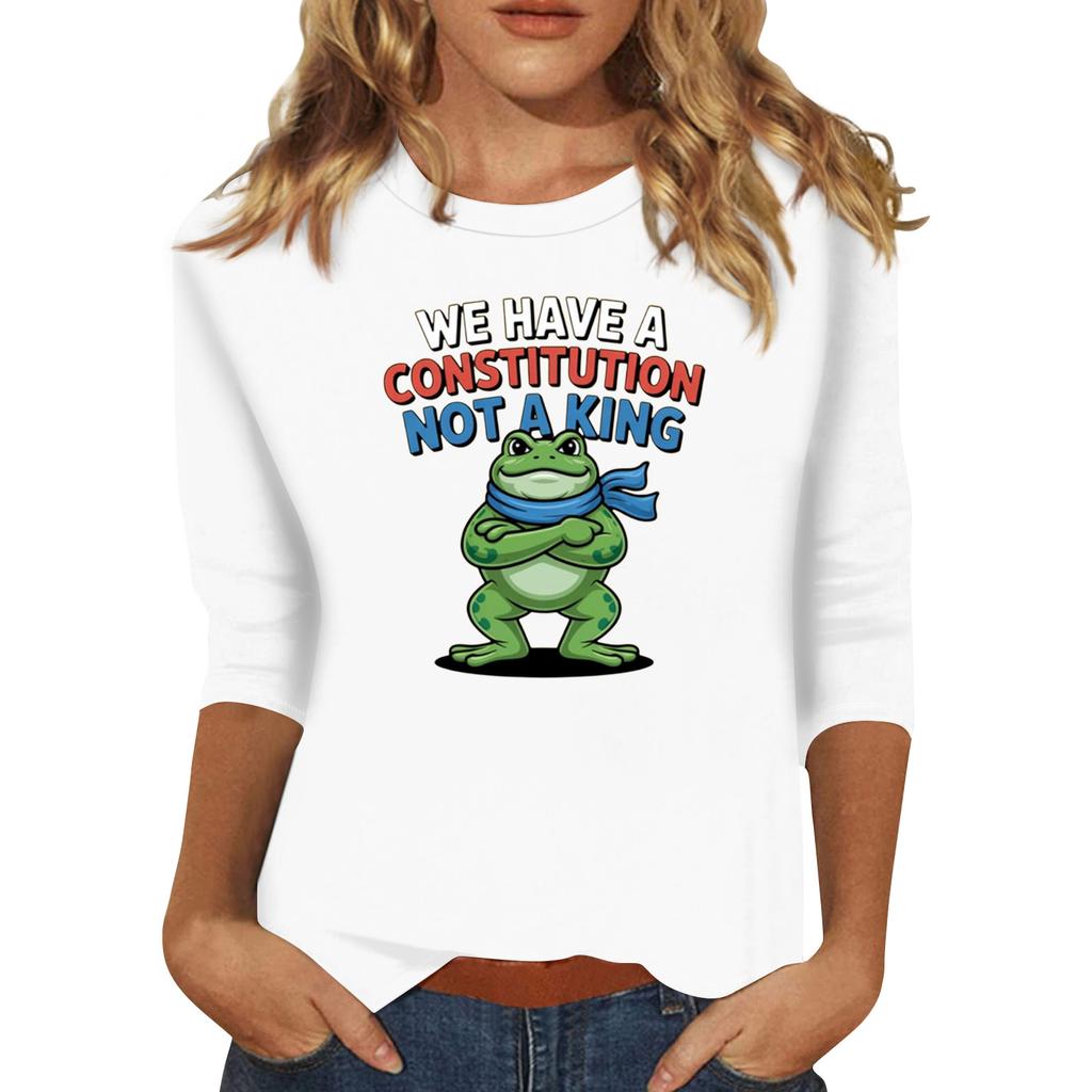 Women's Fashionable Casual Three-quarter Sleeve Round Neck Top