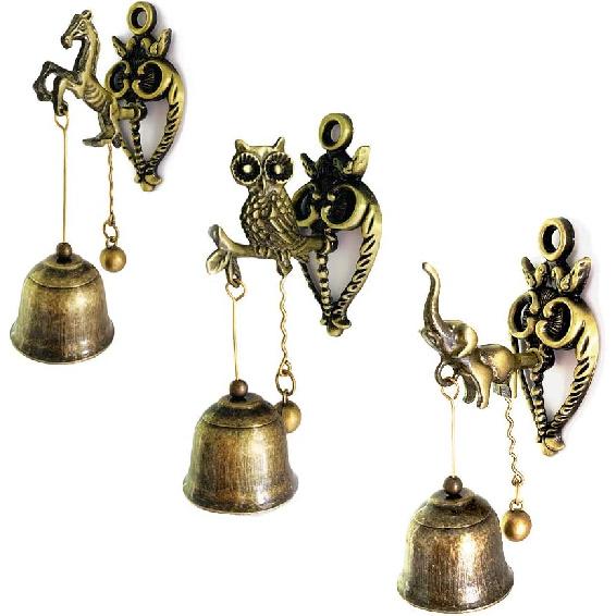 Vintage Metal Doorbell Retro/Classic Magnetic Wind Chimes Decoration for Shopkeepers, Wall Door Ornaments Indoor Outdoor, Owl
