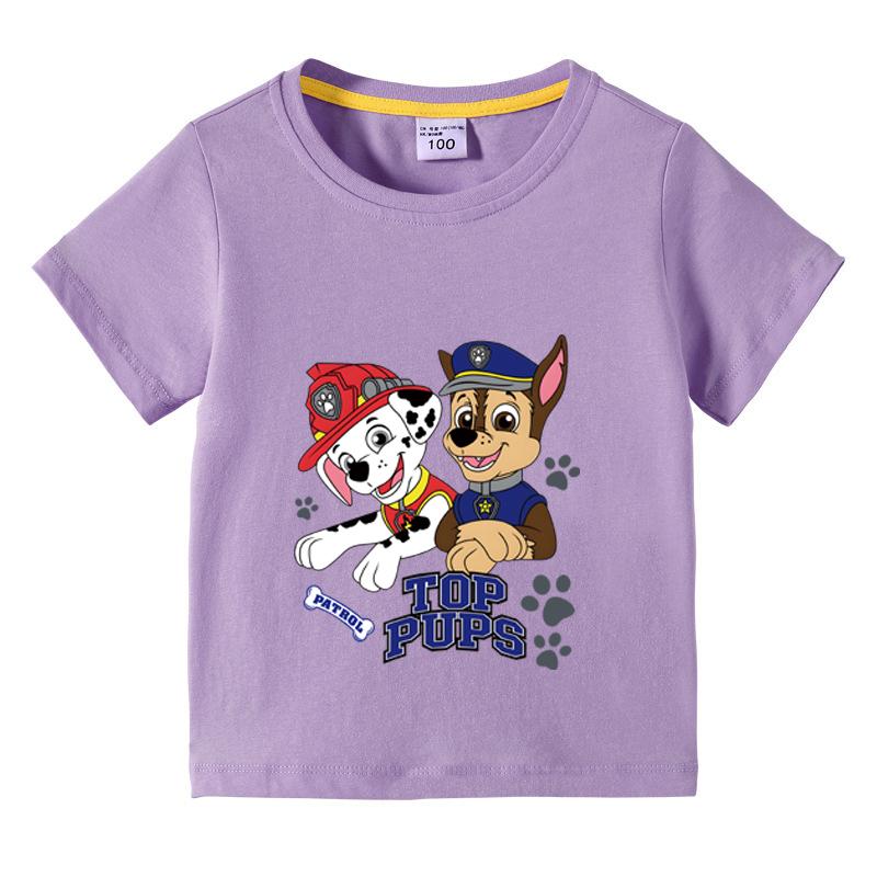 Футболка Paw Patrol для малышей летняя, одежда для девочек-подростков, хлопок, футболка для мальчиков, бутик, детские футболки 100