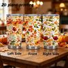 Car Tumbler 591ml Autumn maple leaf elements Straw Cup Tumbler With Lid Hot Cold Cup Straight Tumbler Leakproof Tumbler