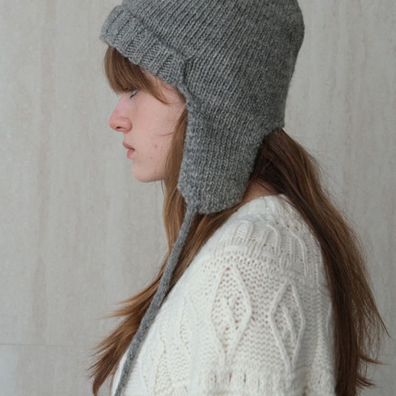 

LE вязаная шапка-ушанка (2colors) charcoal