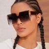 European American Conjoined Frameless UV400 Protection Sunglasses Woman Versatile Stylish Big Frame Personalized Resin Sun Glasses gafas
