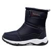 Men's Snow Boots With Fur Lined Waterproof Outdoor Anti-Slip Walking Ankle Booties for Male Winter Warm Comfortable Work Fleece Zipper Mid-Calf Boots