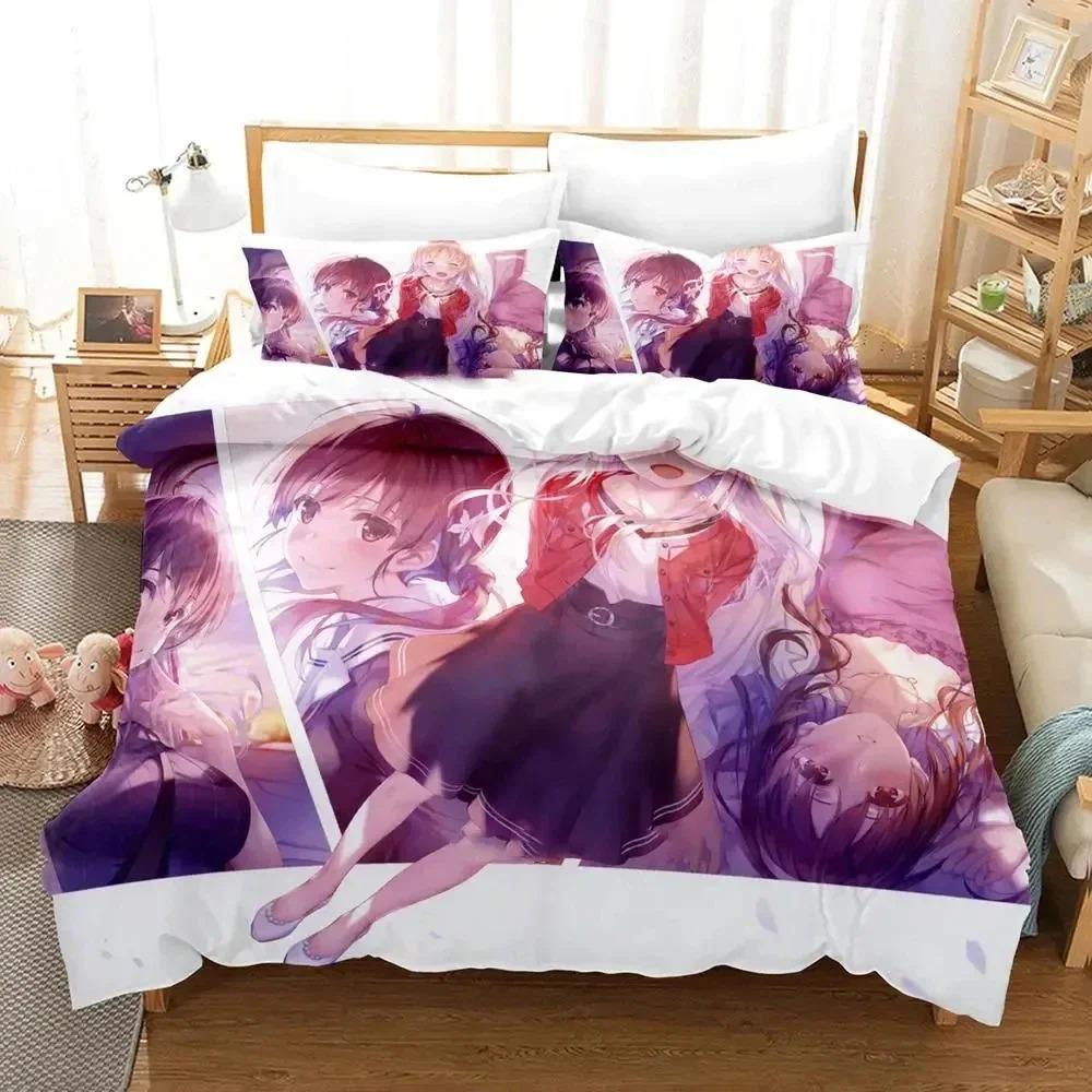 3D Tisk Anime Saekano Megumi Kato Ložní Sada, Povlak na přikrývku Ložní Sada Prošívaná Přikrývka Povlak na polštář, Velikost King Queen Twin Chlapci Dívky Dospělí