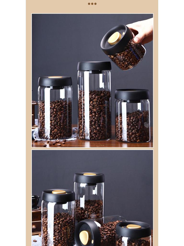 Vacuum-Sealed Moisture-Proof Glass Coffee Storage Jar