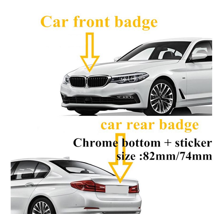 2PCS Front Hood & Rear Trunk (82mm & 74mm) Badge Emblem 51148132375